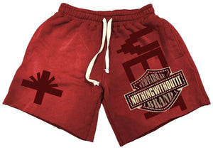 Vertabrae Double Emblem Shorts Red